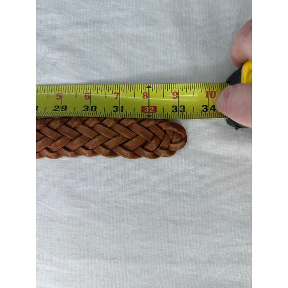 Vintage Woman’s sz S Leather Woven Belt Brown Boho Western Classic Festival - Picture 3 of 6